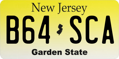 NJ license plate B64SCA