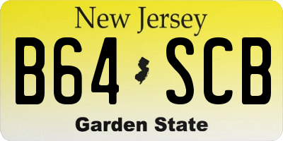 NJ license plate B64SCB