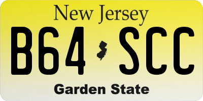 NJ license plate B64SCC