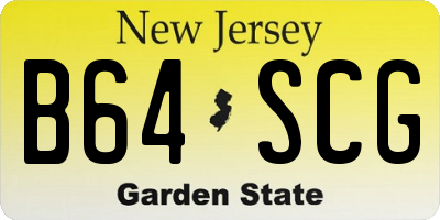NJ license plate B64SCG