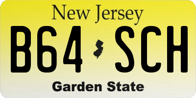 NJ license plate B64SCH
