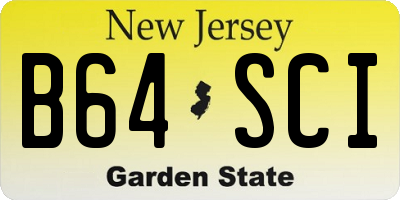 NJ license plate B64SCI
