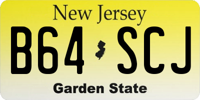 NJ license plate B64SCJ