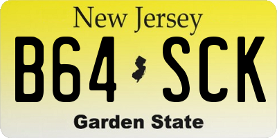 NJ license plate B64SCK