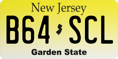 NJ license plate B64SCL