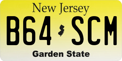 NJ license plate B64SCM