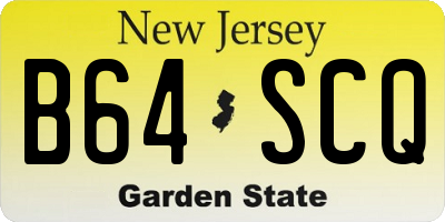 NJ license plate B64SCQ