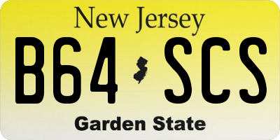 NJ license plate B64SCS