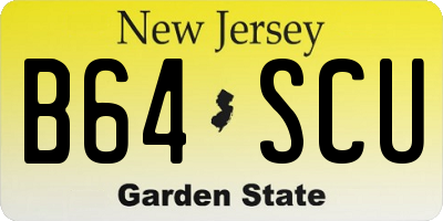 NJ license plate B64SCU