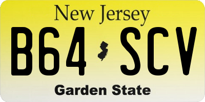 NJ license plate B64SCV