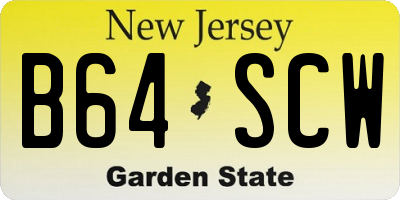 NJ license plate B64SCW