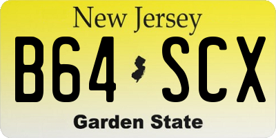 NJ license plate B64SCX