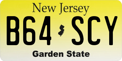 NJ license plate B64SCY