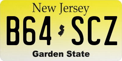 NJ license plate B64SCZ