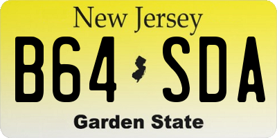 NJ license plate B64SDA