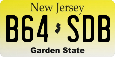 NJ license plate B64SDB