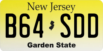 NJ license plate B64SDD