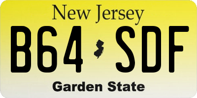 NJ license plate B64SDF