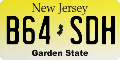 NJ license plate B64SDH
