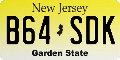 NJ license plate B64SDK