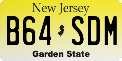 NJ license plate B64SDM