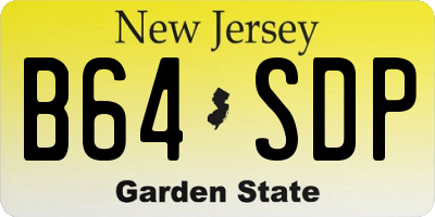 NJ license plate B64SDP