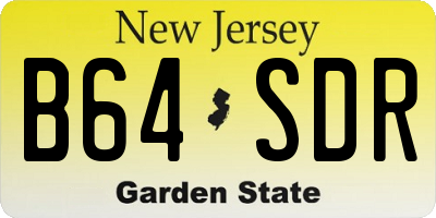 NJ license plate B64SDR