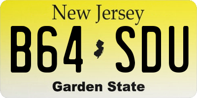 NJ license plate B64SDU