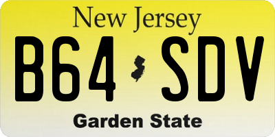 NJ license plate B64SDV