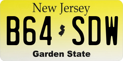 NJ license plate B64SDW