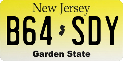 NJ license plate B64SDY