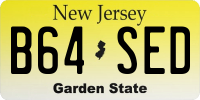 NJ license plate B64SED