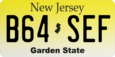 NJ license plate B64SEF