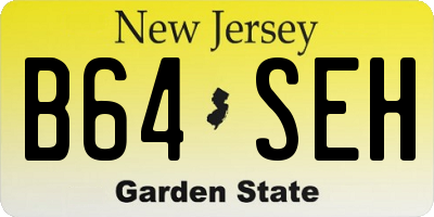 NJ license plate B64SEH