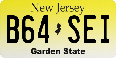 NJ license plate B64SEI
