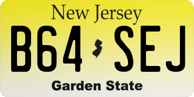 NJ license plate B64SEJ