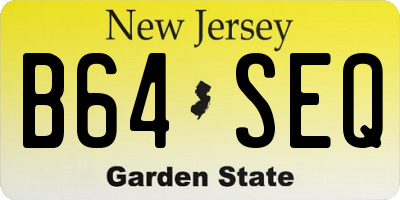 NJ license plate B64SEQ
