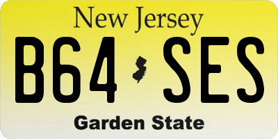 NJ license plate B64SES