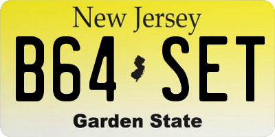 NJ license plate B64SET