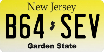 NJ license plate B64SEV