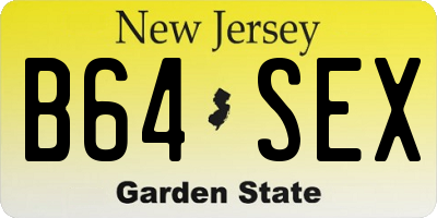 NJ license plate B64SEX