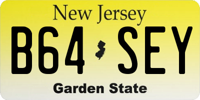 NJ license plate B64SEY