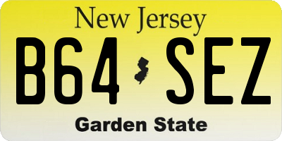 NJ license plate B64SEZ