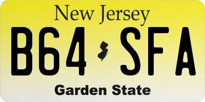 NJ license plate B64SFA