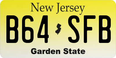 NJ license plate B64SFB