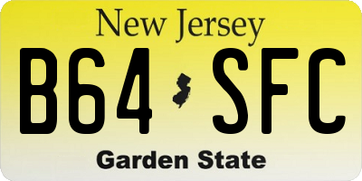 NJ license plate B64SFC