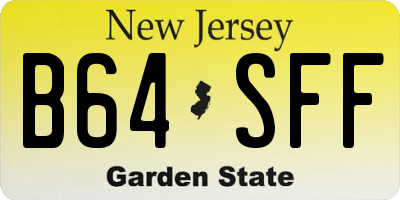NJ license plate B64SFF