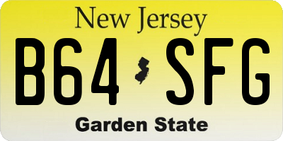 NJ license plate B64SFG