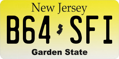 NJ license plate B64SFI