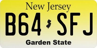 NJ license plate B64SFJ